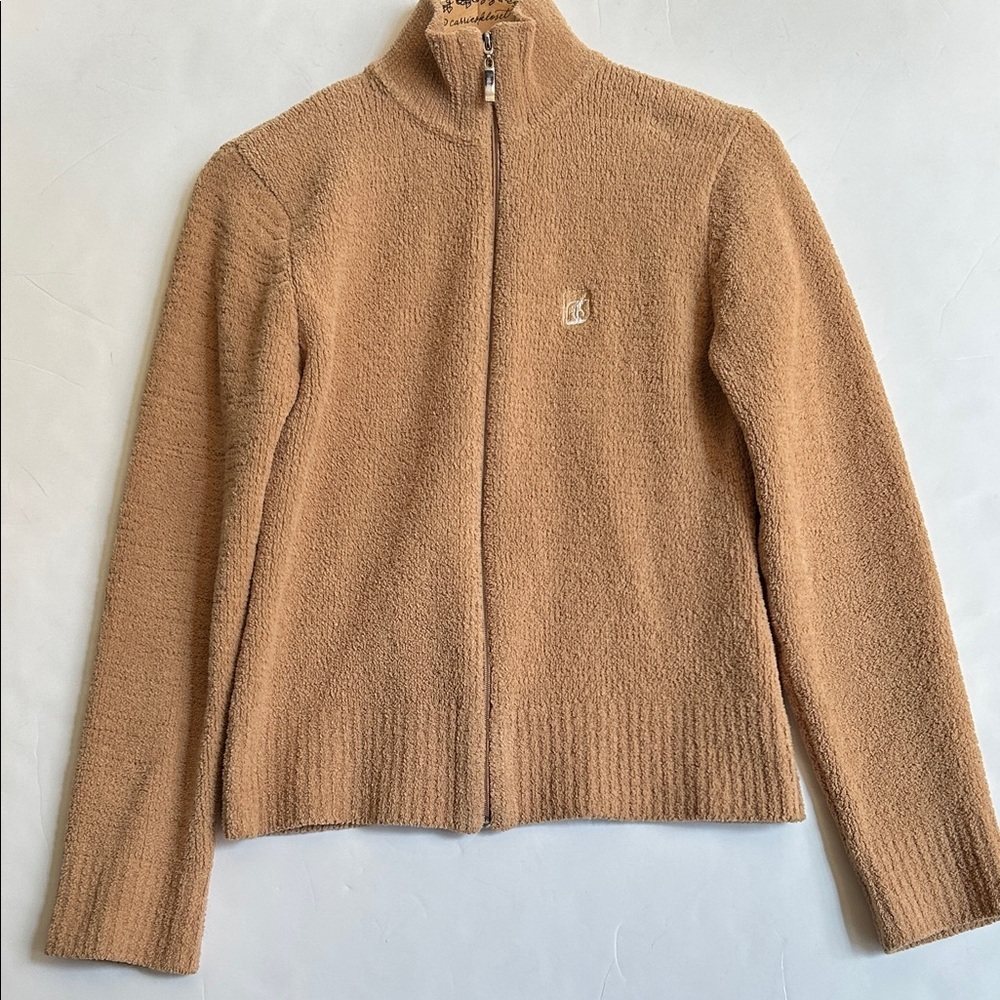Kashwere full zip Cozy Tan Teddy Jacket M